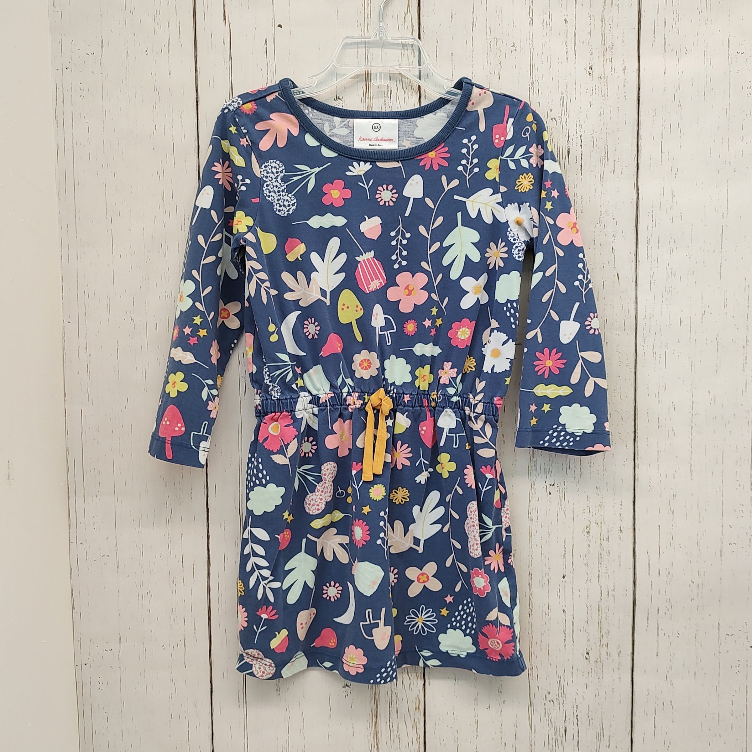 CLOSE-OUT*Hanna Andersson Navy Woodland Print Long Sleeve Dress (4T) | Hock  Your Smocks